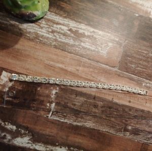 Stunning Sterling Silver/ Rhinestone bracelet!!!